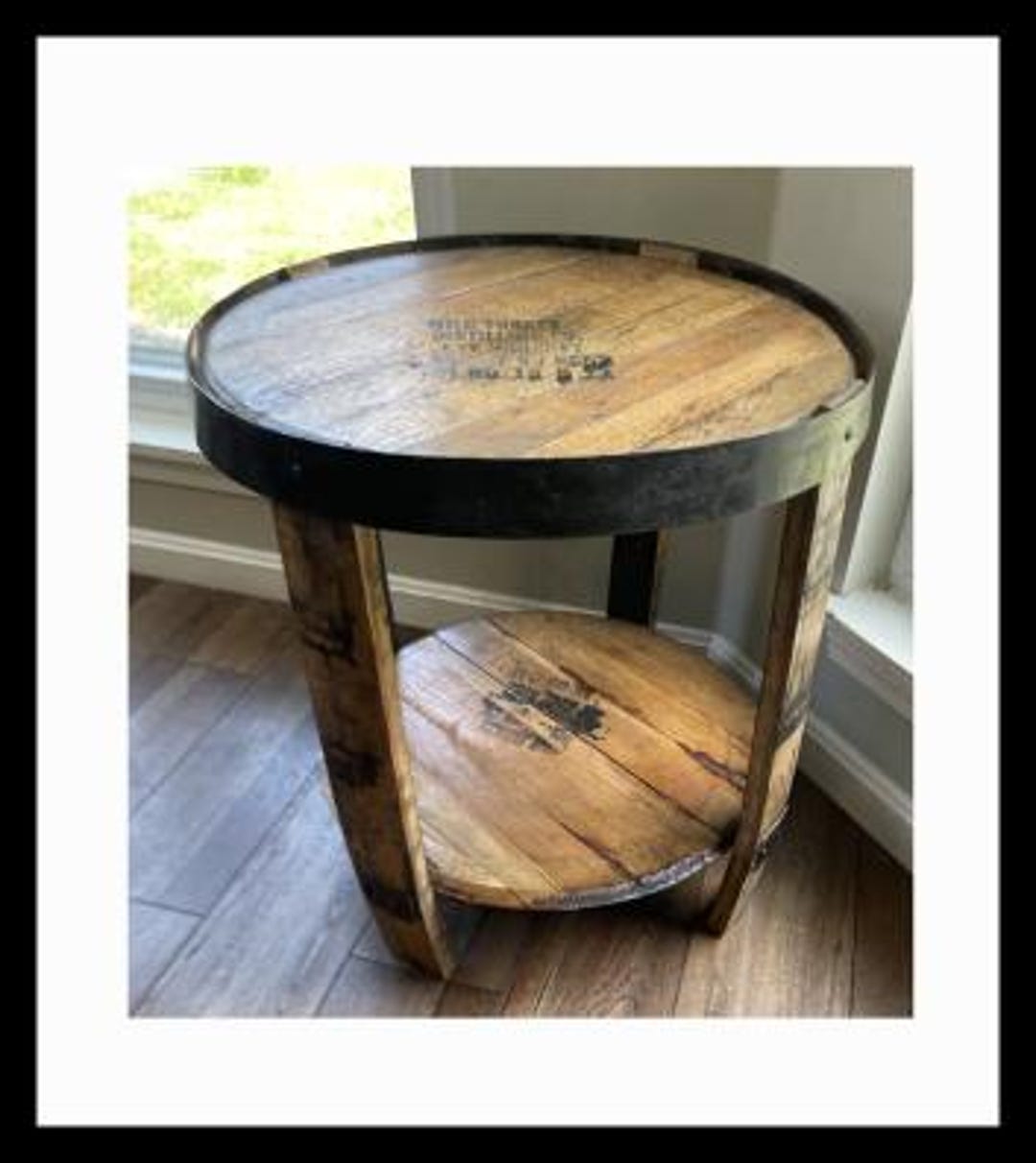 Bourbon Whiskey Barrel End Table, Double Barrel Lid End Table, Whiskey ...