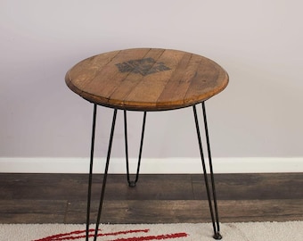 Upcycled Bourbon Barrel End Table: Rustic Whiskey Decor