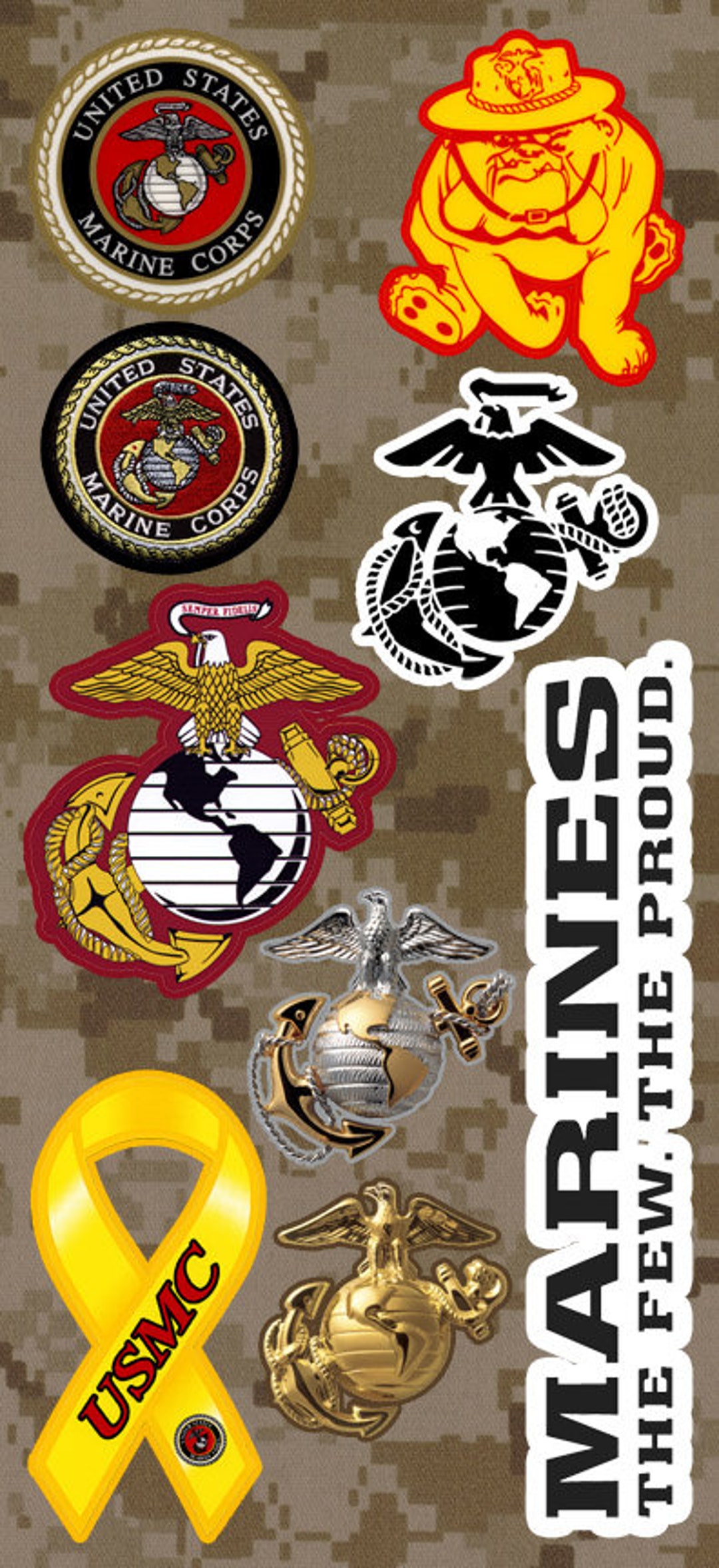 Stickers Marine Corps Icons Etsy