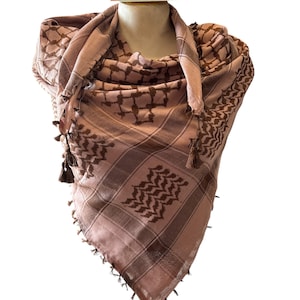 Woven Kufiya Palestinian Scarf with Tassels - 48&quot;x48&quot;