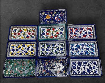 Handmade Rectangular ceramic serving plate made in Hebron/Palestine by Fakhouri family