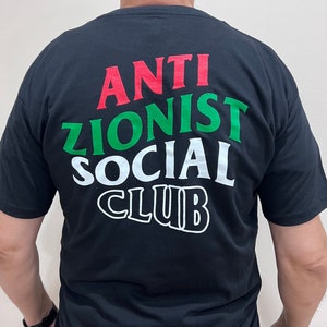 Anti Zionist Social Club T-Shirt, Short/Long Sleeve, Hoodie, Black, Unisex, Palestine Shirt, Free Palestine