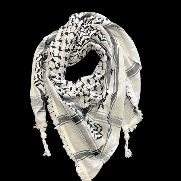 Hirbawi the only original Palestine made Kuffiyeh with tassels (Hirbawi is the last kuffiyeh factory in Palestine)