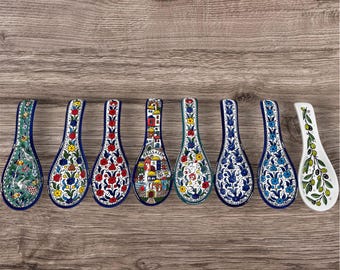 Ręcznie wykonana ceramiczna podstawka pod łyżkę wykonana w Hebronie/Palestynie przez rodzinę Fakhouri