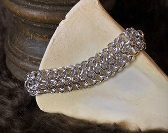 Alligator back tisser Chainmail Bracelet, bracelet fait main | Bracelet Chainmail, bracelet gothique|