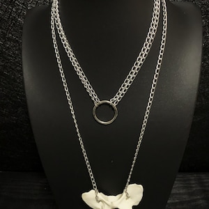 Coyote Bone Necklace Gothic Choker Bone Jewelry for Women Gift for Women Handmade Jewelry Halloween Jewelry