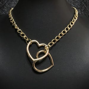 Herz-Ring-Schlupfkette | Gold Halskette | Kette Schmuck | Geschenk für Frauen | Gothic Geschenk | Bitte lesen Sie die Beschreibung