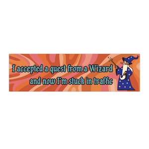 Wizard Quest Bumper Stickers, Funny Car Decals, Traffic Humor Stickers, Wizard Lover Gifts, Quirky Auto Accessories