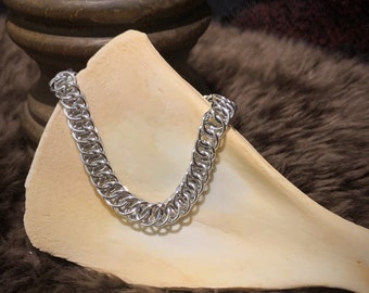 Half Persin 4 in 1 kettinggeweven armband, handgemaakte armband | Chainmail armband, gotische armband |