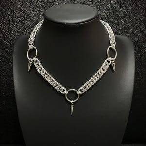 Spiked Chain Necklace | Chainmail Necklace | Chainmail Jewelry | Gift for Women | Gothic Necklace | |Unisex Necklace| Handmade Jewelry