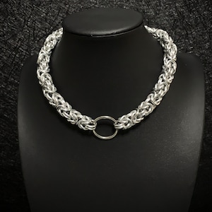 Chainmail Choker - Byzantine chainmail O ring choker Gothic necklace Unisex Jewelry Gift for women Gift for men halloween jewelry