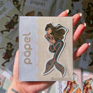 Girl Power Serie, Meerjungfrau Sirene, 4 "Vinyl Matte Aufkleber, Laptop Journal Planer Scrapbooking Aufkleber, wasserfester kawaii Sticker