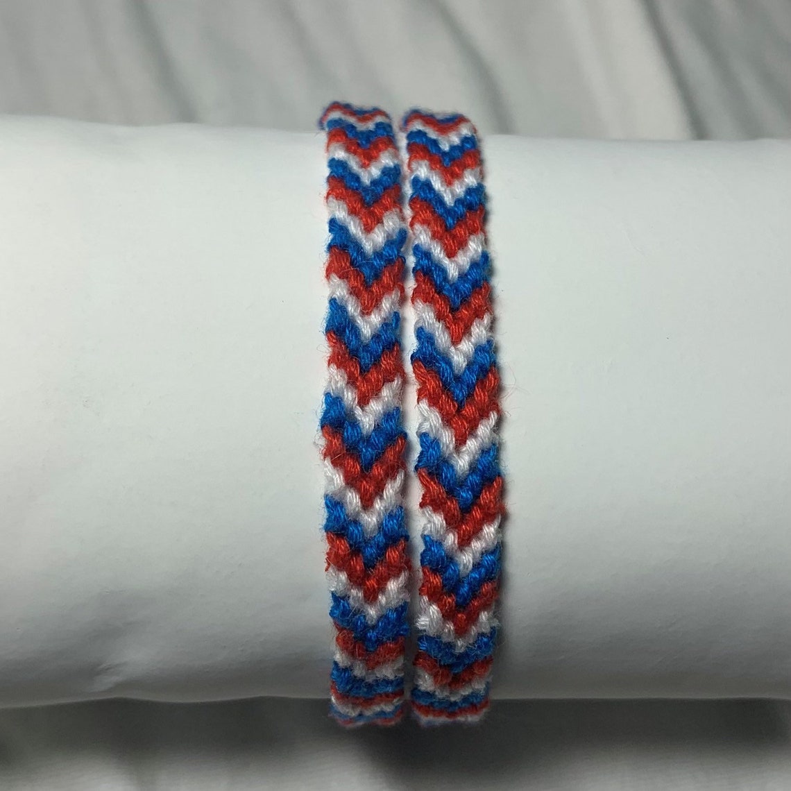 Red White and Blue Friendship Bracelet Etsy