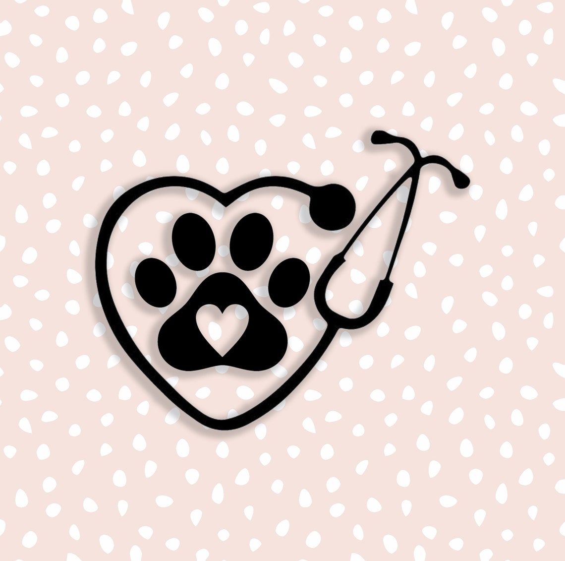 Paw Print Stethoscope Vinyl Decal Vet Decal Veterinarian | Etsy