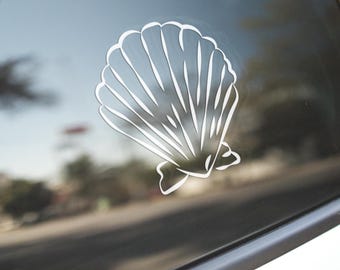 Seashell Vinyl Decal: Summer Beach Car, Laptop Sticker