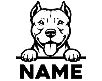 Custom Pit Bull Name Vinyl Decal: Dog Lover Gift