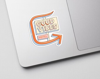 Good Vibes Motel Retro Neon Sign Sticker