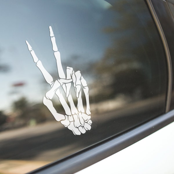 Skeleton Peace Sign Vinyl Decal, Peace Sign Vinyl Decal, Peace