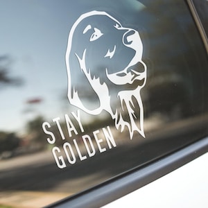 Stay Golden Vinyl Decal: Golden Retriever Car Sticker