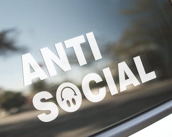 Antisocial Vinyl Decal, Introvert Sticker