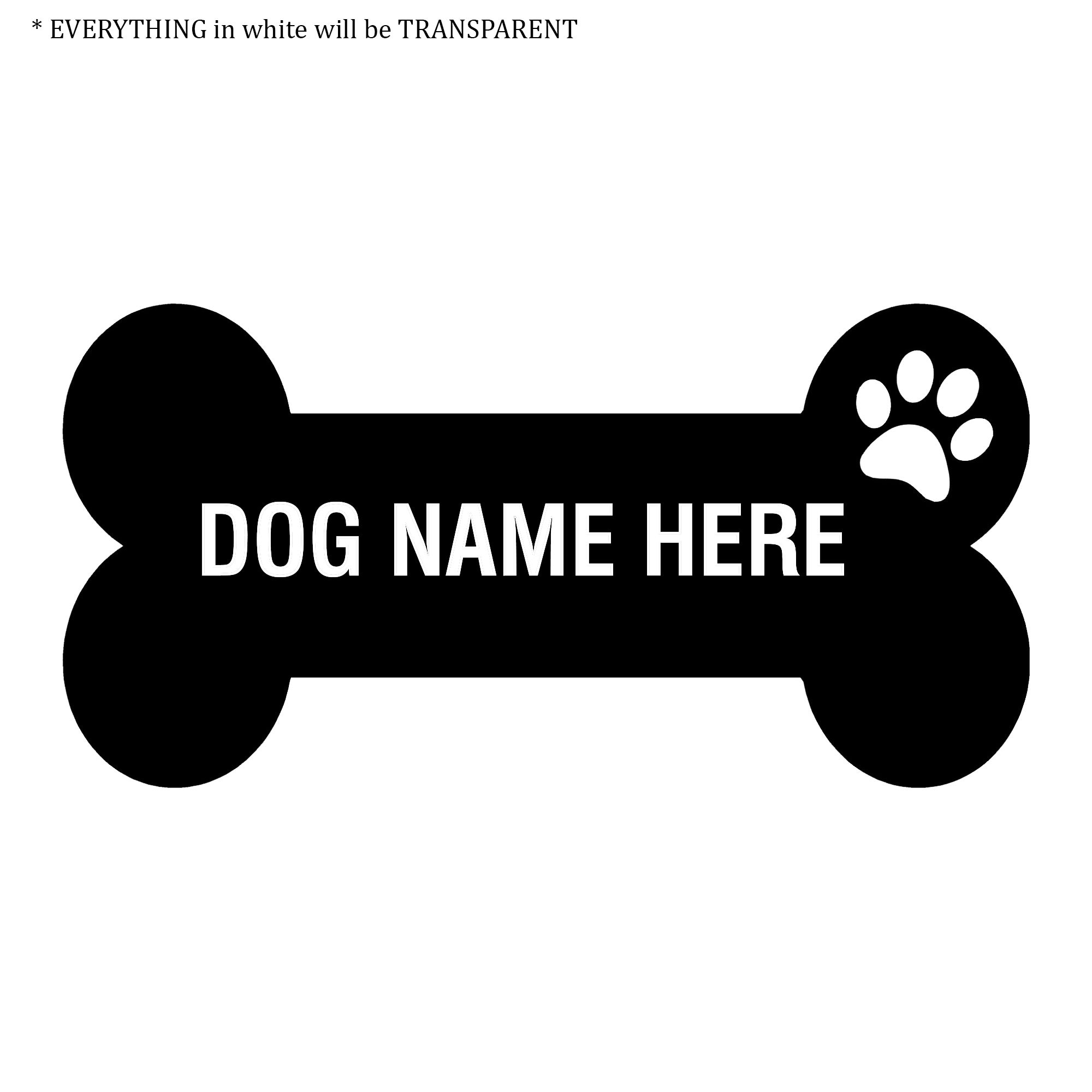 Custom Dog Bone Vinyl Decal Dog Bone Dog Name Dog Gift Gift Etsy