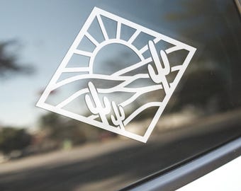 Desert Sunset Vinyl Decal: Nature Landscape Sticker