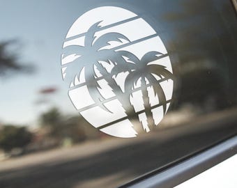 Sunset Palms Decal | Palm Trees Vinyl Decal