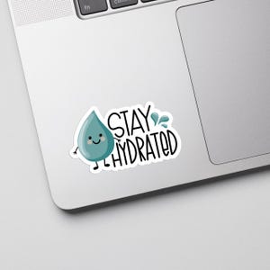Stay Hydrated Sticker, Cute Quote Sticker, Hydrated AF Sticker, Water Bottle Sticker, Drink More Water Sticker