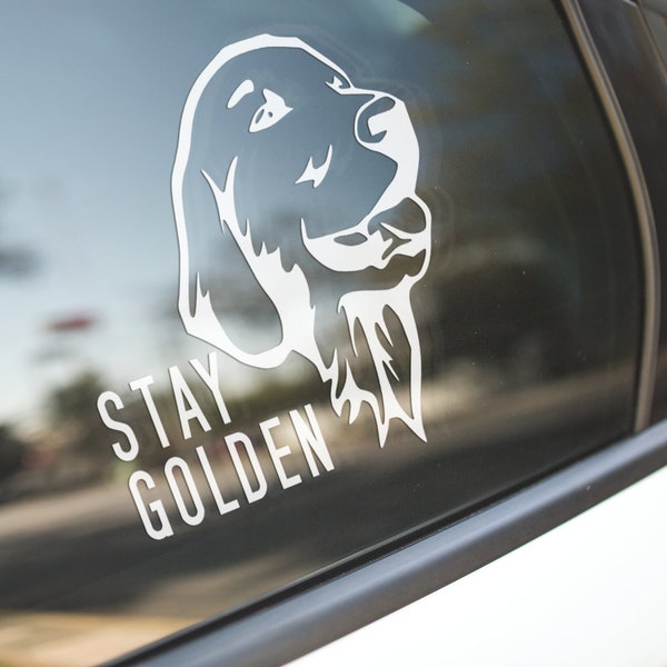 Stay Golden Vinyl Decal, Golden Retriever Sticker, Dog Owner Gift, Dog Breed Car Decal