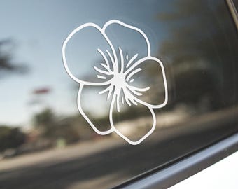 Hibiscus Flower Vinyl Decal: Tropical Car Sticker