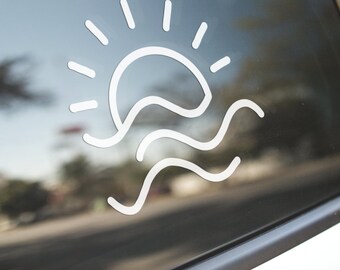 Beach Wave Vinyl Decal: Car, Laptop, Water Bottle Sticker