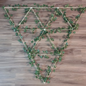 Vine Trellis Bamboo Triangle Wall Art Decor Faux Vine Geometric Trellis