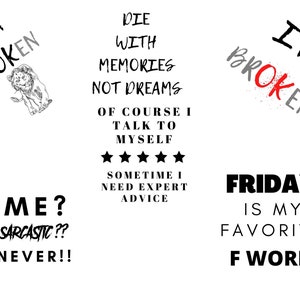 22 citations PNG Bundle- Cricut- silhouette- Drôle- Artisanat-sublimation- Digital Printable- PNG bundle- sublimation T-shirt-Grave -fun PNG