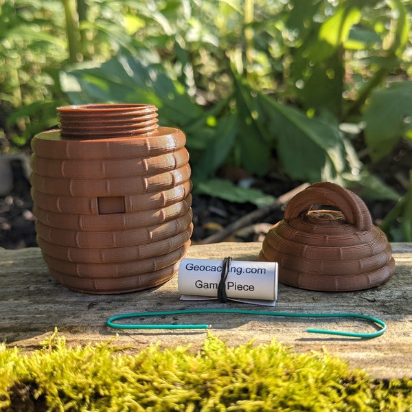 Bee Skep Geocache Container Ready to Hide WaterProof Log