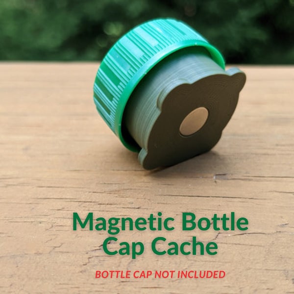 2x Magnetic Bottle Cap Geocache Waterproof Log