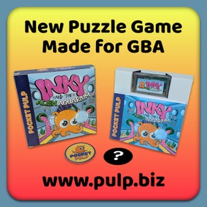 Nieuw puzzelspel voor GBA, analoge pocket- en retro-handhelds - Inky and the Alien Aquarium - fysieke release - compleet in doos