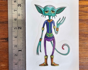Space Cat Alien Monster Sticker