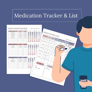 Medication Log | Medication Tracker | Editable Medication List Template | Senior Medication Tracker | Medication Checklist | Med Schedule