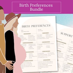 Birth Plan Labor and Delivery Plan Printable Editable Birth Plan Template and Hospital Bag Checklist Natural Birthing Plan Pregnancy Planner