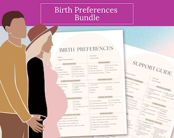 Birth Plan Labor and Delivery Plan Printable Editable Birth Plan Template and Hospital Bag Checklist Natural Birthing Plan Pregnancy Planner