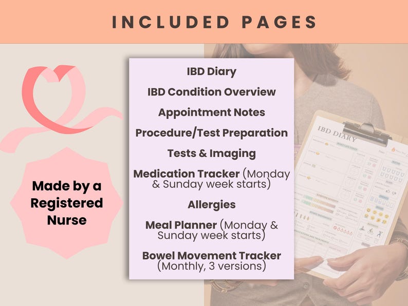 IBD Diary and Symptom Tracker Printable PDF - Editable Medical Binder ...