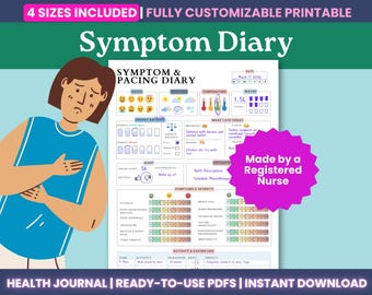 ME/CFS Symptom Tracker Printable PDF - Editable Medical Binder Page, Cfs Health Diary, Chronic Fatigue, Long-Covid Chronic Illness Journal