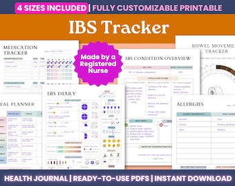 PDS-dagboek en symptoomtracker afdrukbare pdf - bewerkbare medische map, gezondheidsplanner, symptoomjournaal, dagboek chronische ziekten