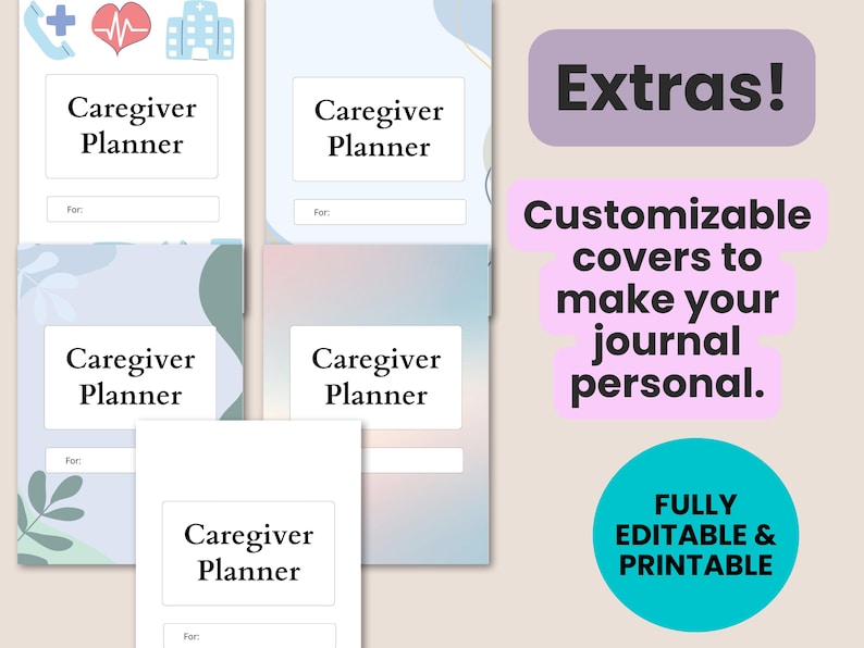 medical journal, emergency binder, caregiver log, medication log, blood pressure log, health binder, symptom tracker, family medical, medication list, habit tracker, medical history, chronic illness, digital planner, printable planner health journal, health tracker