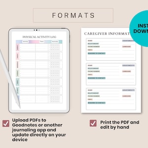 medical journal, emergency binder, caregiver log, medication log, blood pressure log, health binder, symptom tracker, family medical, medication list, habit tracker, medical history, chronic illness, digital planner, printable planner health journal, health tracker