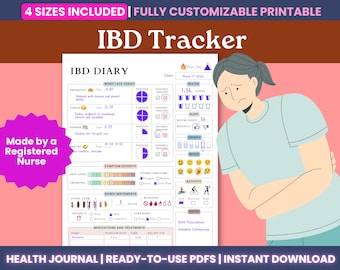 Irritable Bowel Symptom Tracker Printable PDF - Editable Medical Binder Page, Gut Health Planner, Symptom Journal, Chronic Illness Journal