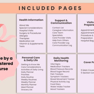 medical journal, emergency binder, caregiver log, medication log, blood pressure log, health binder, symptom tracker, family medical, medication list, habit tracker, medical history, chronic illness, digital planner, printable planner health journal, health tracker