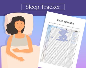 Sleep Tracker Printable PDF — Daily Sleep Log and Analysis, Monthly Sleep Journal Page, Wellness Tracker, Health Journal & Planner Template