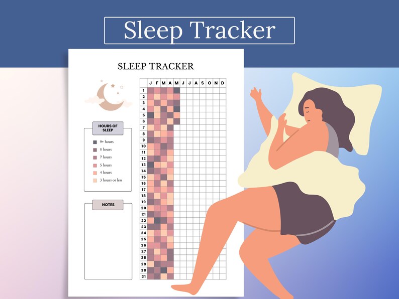 Sleep Tracker Printable PDF — Sleep Log & Cycle Analysis, Letter, A4 ...