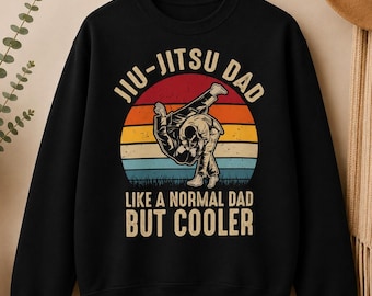 Jiu-Jitsu Dad Crewneck Sweatshirt, Retro Brazillian Jiu Jitsu Sweater, BJJ Lover Gifts